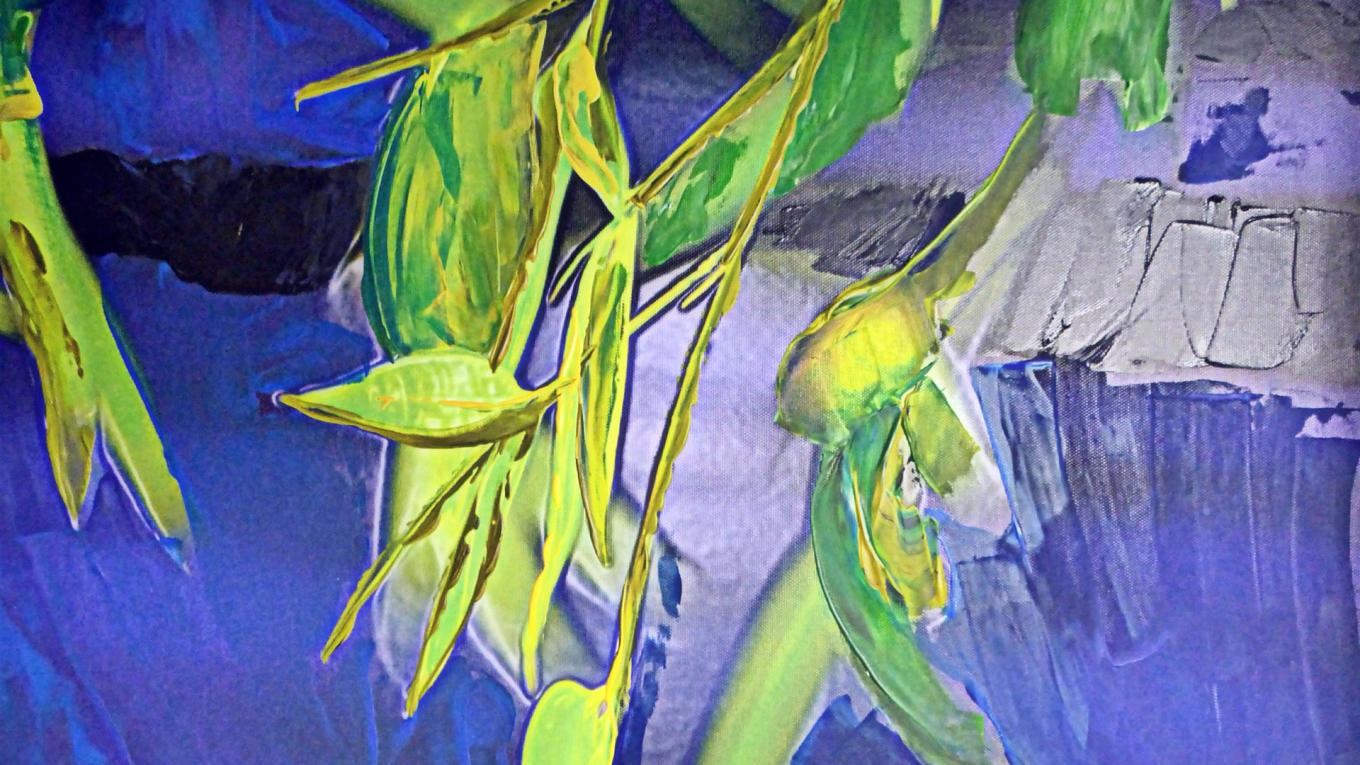 Hybrid-Kunst Fotografie, Grafikdesign und Acrylfarbe in Spachteltechnik
