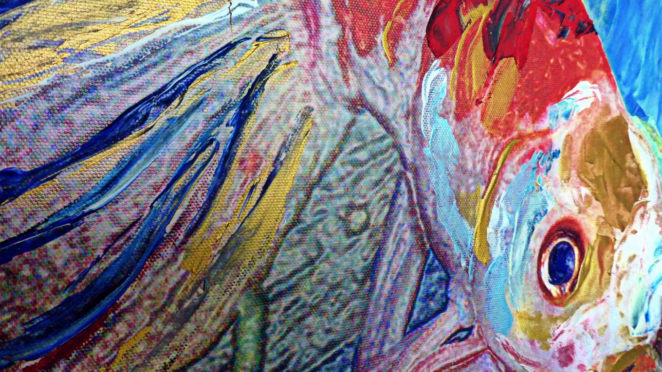 Hybrid-Kunst Fotografie, Grafikdesign und Acrylfarbe in Spachteltechnik